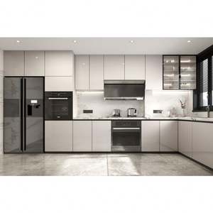 Meubles de cuisine laqués de luxe sur mesure à prix d'usine, designs modulaires modernes, armoires de cuisine avec îlot, organisateur de garde-manger - Product Image 3