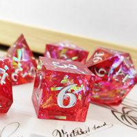 MINI PLANET 16mm résine D6 jeu de dés fait à la main polyédrique RPG jeu de société personnalisé sculpté 7 pièces 6 faces mdn dés en gros personnalisé