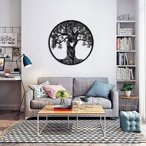 Usine personnalisée 50cm <span class=keywords><strong>arbre</strong></span> <span class=keywords><strong>de</strong></span> <span class=keywords><strong>vie</strong></span> mur Art tentures murales cadeau décor à la maison métal mur Art décoration - Product Image 6