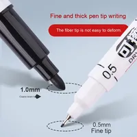 Marqueur effaçable double pointe 0,5 mm / 1 mm, noir et rouge, pour tableau blanc, idéal pour les enseignants