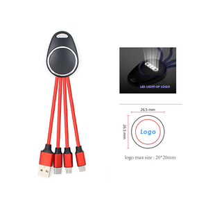Quà tặng khuyến mãi độc đáo đa Nylon Led Logo 4-in-1 sạc cáp 3-in-1 ánh sáng lên cáp cho điện tử tiện ích và máy in - Product Image 2