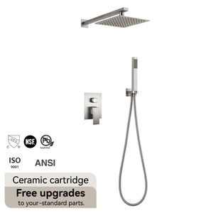 Health UPC Overhead Concealed Tub Mixer Faucet System Set Brass Two Handles <strong>Bath</strong> <strong>Taps</strong> with Square Rain <strong>Shower</strong> <strong>Head</strong> <strong>for</strong> Bathroom - Product Image 1