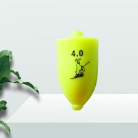 Flotteur de pêche en surfcasting à longue portée avec lumière LED jaune, phosphorescent dans le noir, bouée verticale sensible, fabriqué en ABS durable