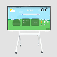 Tableau blanc LCD 4K multi-touch avec Android intégré, fréquence de rafraîchissement de 120 Hz, cadre métallique, écriture au stylet/au doigt, VGA/DVI/USB