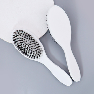 Eco-friendly Bamboo Wooden <b>Hair</b> <b>Brush</b> Custom Logo Nylon Boar Bristle <b>Massage</b> Detangling Comb For Wig Extensions - Product Image 6