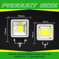 Phare de travail carré à LED JHS blanc avec anneau halo 4 pouces 5 pouces, phare de conduite étanche, feux antibrouillard pour voitures, motos, camions, VTT
