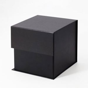 Custom Ribbon Styles Unique Luxury Black <b>Cardboard</b> Cube Gift <b>Box</b> Packaging with Magnets - Product Image 5