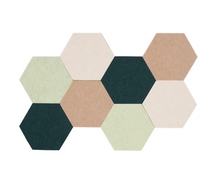 Chine Marché en ligne Vente en gros Personnalisé 9MM Épais Message Hexagonal Mur Monté Liège Feutre Pin Conseil Carreaux <span class=keywords><strong>Avis</strong></span> Tableaux d'affichage - Product Image 1