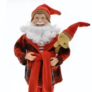 Songshan Toys Design personnalisé nouveau cadeau de Noël décorations pour la maison 18 pouces tissu Santa Bear en peluche Père Noël présente des poupées