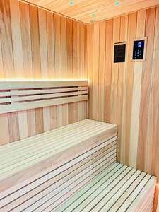Sauna extérieur moderne en forme de baril pour 4 à 6 personnes, en cèdre rouge, chauffage au <span class=keywords><strong>bois</strong></span>, sans électricité, plusieurs modèles disponibles - Product Image 6