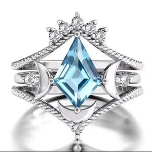 925 Sterling Silver London Blue Topaz Engagement <b>Ring</b> for Women Elegant Wedding Anniversary <b>Statement</b> <b>Ring</b> - Product Image 1