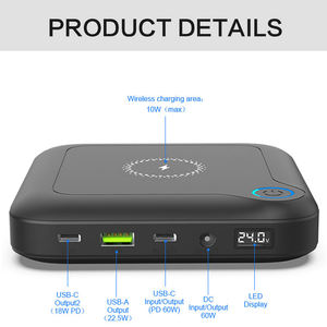 Portable CPAP <span class=keywords><strong>Powerbank</strong></span> DC 12-24V <span class=keywords><strong>19V</strong></span> Sortie 30000 24000 Mah USB Type-c 24000 Mah 30000Mah Pd Rapide Chargeur 22.5W Usb-c Puissance Banque - Product Image 2