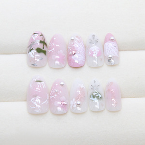 Estilo <span class=keywords><strong>chino</strong></span> 3D lindo diseño de flores Premium <span class=keywords><strong>uñas</strong></span> <span class=keywords><strong>postizas</strong></span> medianas almendra acrílico puntas de <span class=keywords><strong>uñas</strong></span> Prensa en <span class=keywords><strong>uñas</strong></span> al por mayor - Product Image 4
