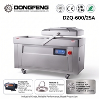 DZQ - 600 2SA Machine d'emballage sous vide à double chambre en acier 304 de qualité durable pour l'emballage des aliments, de la viande et des composants électroniques