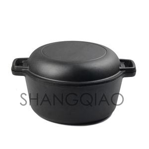 <span class=keywords><strong>Four</strong></span> Double néerlandais <span class=keywords><strong>en</strong></span> <span class=keywords><strong>fonte</strong></span> pré-assaisonnée, ensemble de couvercles à brochettes, casseroles, 2 pièces - Product Image 4