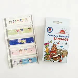 Cardboard Box Or Envelope Cartoon PE Regular Shape Band Aid Oem Wound Plaster Custom Printed Band Aid