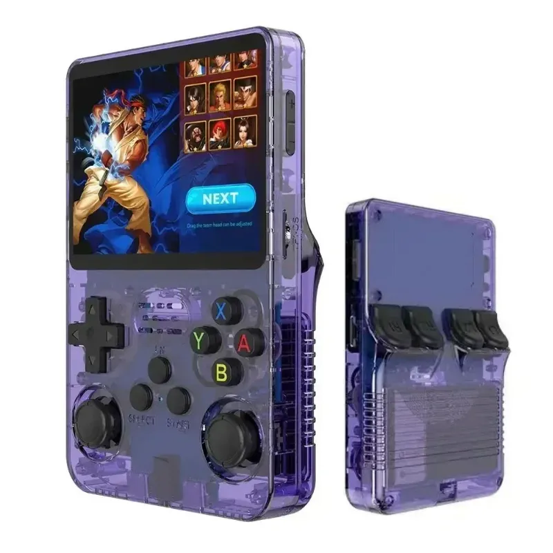 جهاز ألعاب فيديو R36S المحمول الأعلى مبيعًا ذو حجم صغير 64 جيجابايت وسعة تخزين 128 جيجابايت شاشة ملونة فائقة الدقة جهاز ألعاب محمول