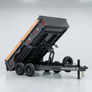 Used Hydraulic Dump Trailer Custom Construction Waste Collection Full 14FT Tandem Axle Steel Utility Heavy Duty High Capacity - Product Image 1
