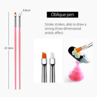 Lot de 15 pinceaux professionnels pour nail art, manche rose en plastique, poils en nylon, pour gel acrylique, liner et dessin, outils de manucure, vente en gros, plat