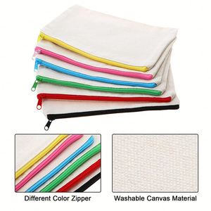 Wholesale Natural Recycled Packaging Makeup Cosmetic Bag Blank <b>Canvas</b> Zipper - Product Image 4