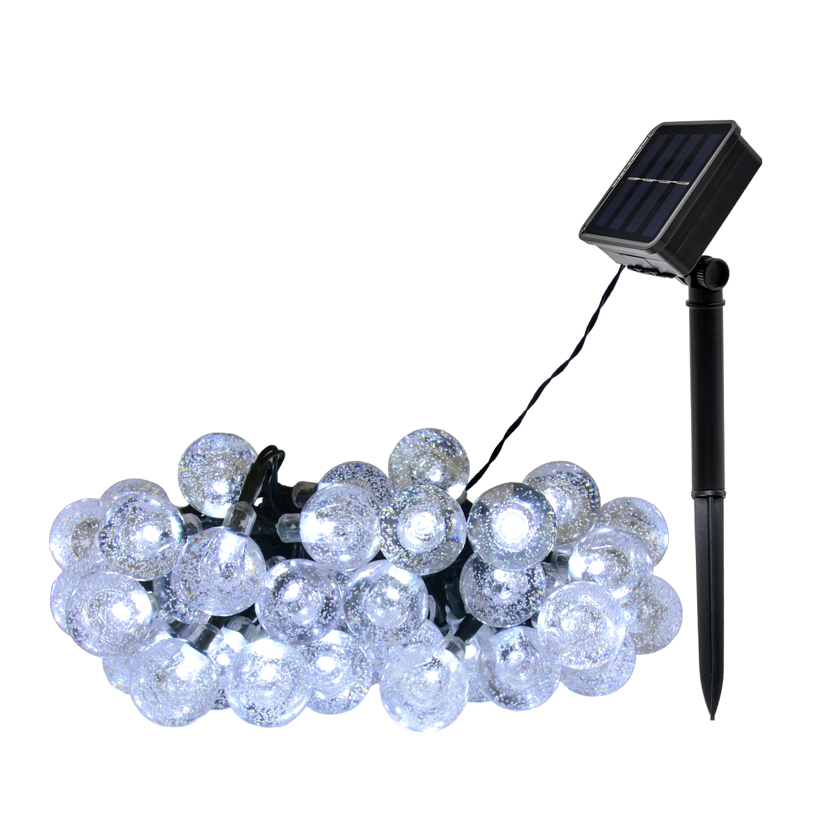 Белый декоративный светодиодный пузырьковый светильник на солнечной батарее с Usb-зарядкой и дистанционным управлением