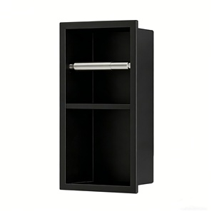 <span class=keywords><strong>Niche</strong></span> murale encastrée minimaliste noire en acier inoxydable 304 pour papier toilette, dissimulée et carrelable, pour <span class=keywords><strong>salle</strong></span> <span class=keywords><strong>de</strong></span> <span class=keywords><strong>bain</strong></span> et douche - Product Image 1