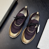 Sneakers en tricot de luxe pour hommes, style Old Money, légères, à lacets, chaussures décontractées