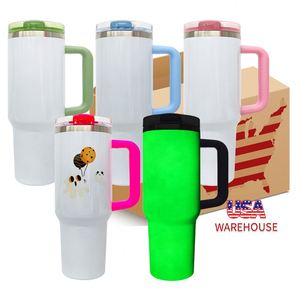 Vaso Térmico de 40 oz con Doble Pared y Pajita Reversible que Brilla en la Oscuridad, de Color Blanco a Verde, para Halloween, Sublimable, a Prueba de Fugas - Product Image 2