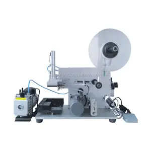 High precision flat surface bottle applicator, labeling machine with ribbon printing date coder