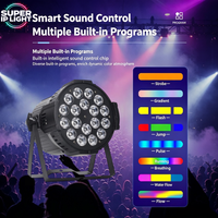 Projecteur LED Par 18x12W RGBW 4-en-1 DMX512 pour scène, 3200K-7200K, idéal pour mariages et fêtes