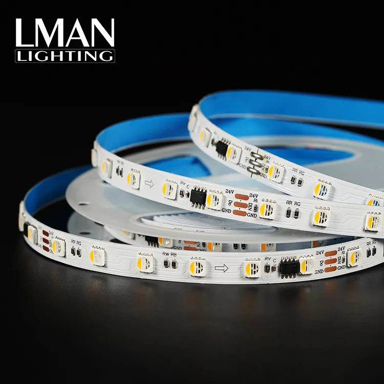Dải Đèn LED Linh Hoạt Điều Khiển DMX512 Tùy Chọn DC12V/24V 5 Trong 1 Nhiều Màu SMD 5050 RGB + CCT