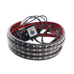 Lampu garis bawah mobil, cahaya Neon aksen suara fungsi aktif Mode musik dengan aplikasi kontrol <span class=keywords><strong>Strip</strong></span> lampu bawah tubuh 90*120CM 4 buah - Product Image 6