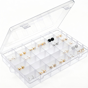 Boîte de rangement en plastique transparente personnalisable avec séparateurs amovibles <span class=keywords><strong>pour</strong></span> bijoux, perles, matériel de pêche, organisateur - Product Image 2