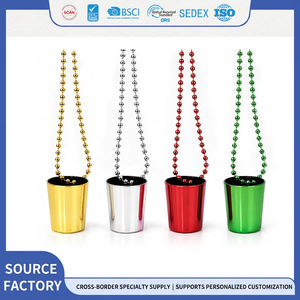 Electroplated Beaded Shot Glass Mini Bullet <b>Cup</b> For Party Bar Use 5.2x4.7cm Indoor Decor - Product Image 2