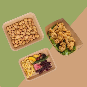 Barquette rectangulaire jetable en papier kraft, biodégradable, alimentaire, pour sandwichs, hamburgers, salades, sushis, pains, pizzas, fritures <span class=keywords><strong>EMOER</strong></span> - Product Image 4
