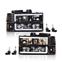 Kit de phares avant de remplacement personnalisé avec réflecteur ambre LED DRL, barre de phares avant, 3000 lumens pour Chevrolet C/K 1500 1994-1998