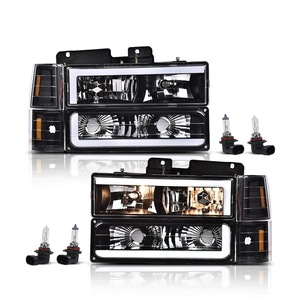 Nuevo Kit de Faros Delanteros de Repuesto Personalizados Negros con Reflector Ámbar LED DRL, 12V, para <span class=keywords><strong>Chevrolet</strong></span> C/K 1500 <span class=keywords><strong>Pickup</strong></span> 1994-1998 - Product Image 6