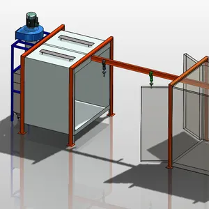 Manual Overhead Conveyor Powder Coating System Booth Oven for Aluminium Alloy