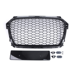 Grille de pare-chocs avant en maille nid d'abeille noir brillant pour <span class=keywords><strong>Audi</strong></span> A1 2016-2018 Version ue/US 8XA853651 8XA853651B - Product Image 3