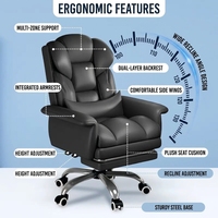 Fauteuil de Direction Inclinable Ergonomique – Chaise de Bureau Confortable pour Longues Sessions – Fauteuil Pivotant pour Gaming et Étude à Domicile