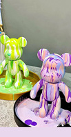 Fluide ours bricolage jouet enfants créatif Graffiti cadeau bricolage jouet PVC maison fête décoration cadeau blanc 23cm hauteur fluide ours