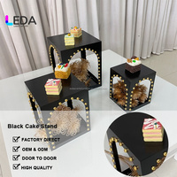 LEDA Présentoir à Gâteaux Moderne et Luxueux en Métal, Support de Buffet Cube, Présentoir à Aliments et Desserts pour Mariages et Fêtes, Décoration