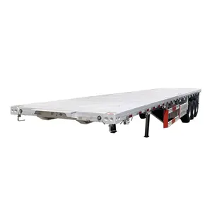 Trailer Truck 3 Axle 40ft Flatbed Container Flat bed Trailer Export to Tanzania