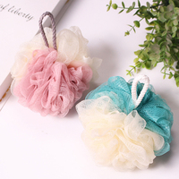 Éponge de bain ronde exfoliante à grand épurateur pour corps fleur brosse bouffée bain luffa maille douche