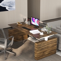 Bureau d'angle électrique moderne et durable en forme de L avec hauteur réglable pour espaces de travail collaboratifs