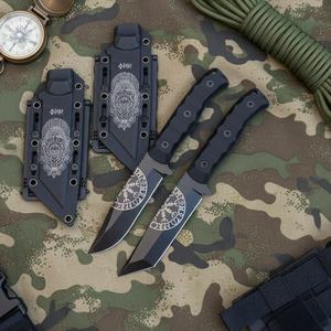 Cuchillo Bowie HK SS264 Dark Edge de hoja fija de alta calidad, de acero inoxidable, con punta recta, para desollar, para camping al aire libre, con mango de plástico, DIY - Product Image 2
