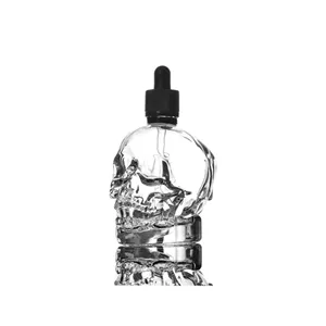 Botol Penetes Kaca 30ML Bentuk Tengkorak Mewah Kustom Kualitas Tinggi