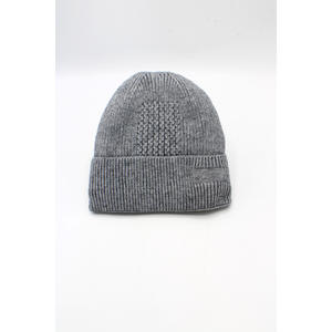 Custom Logo Beanie 16611a Grey Stretch Knit <b>Pom</b>-<b>Pom</b> <b>Hat</b> <b>For</b> Winter Sports And Corporate Team Promotion - Product Image 1