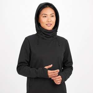 Pull à capuche long pour homme 100% polyester imprimé numérique uni FLY FIT BRAND 300g respirant pour l'hiver - Product Image 1