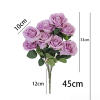 Bouquets de roses artificielles en soie ultra-réalistes à 9 têtes pour événements, mariages, décoration intérieure, arrangements floraux, Saint-Valentin